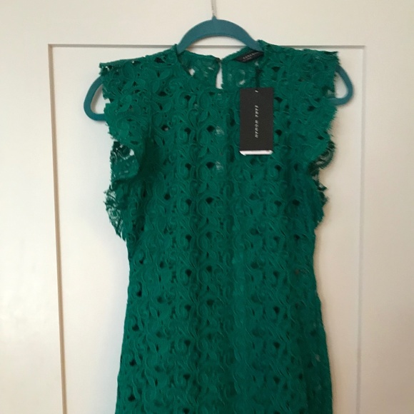 Zara Green Lace Dress NWT - Picture 3 of 11